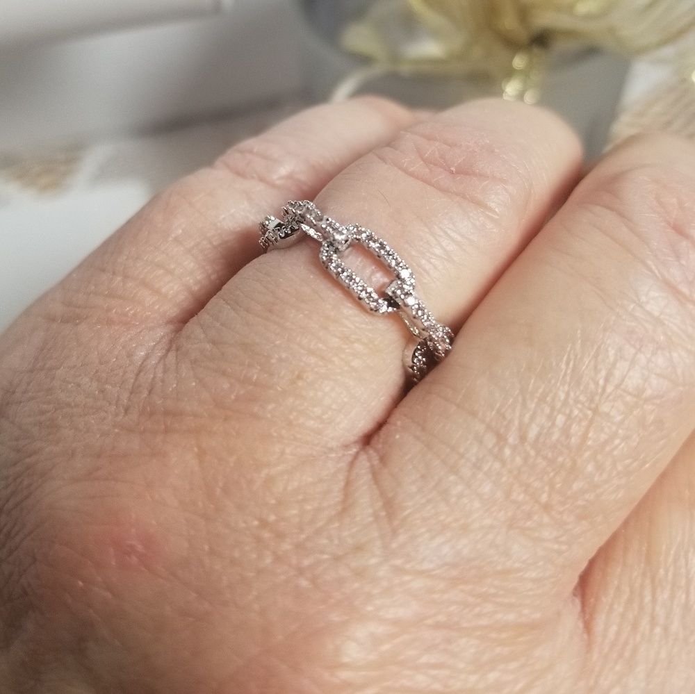 Silver linked ring - Picture 3 of 6
